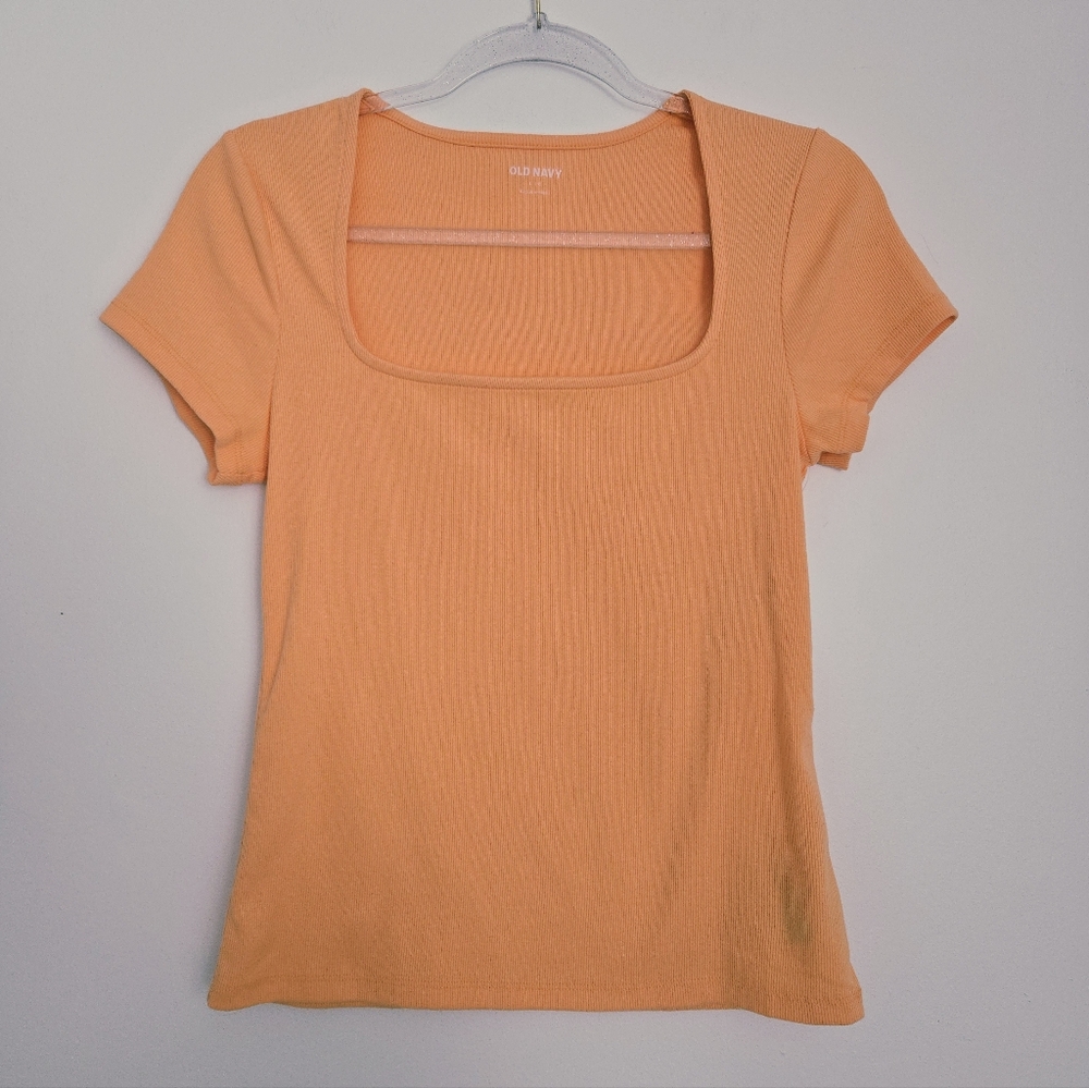 Orange Ribbed Top Size Large